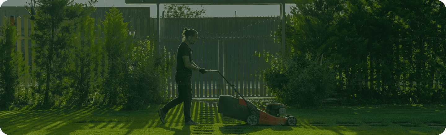 Freshly mowed backyard lawn